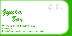 gyula bor business card